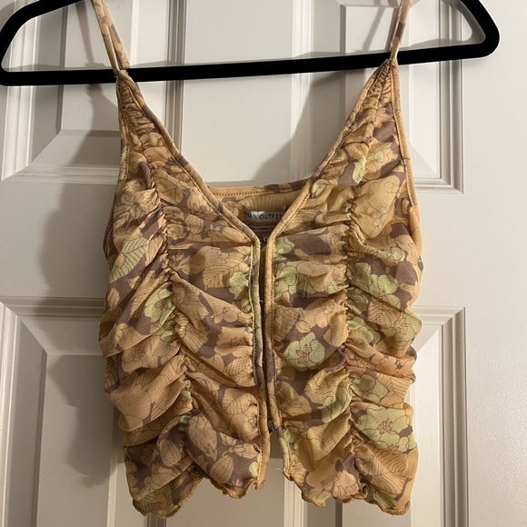 Urban Outfitters Ruched Parisian Crop Tank Top Camisole - Picture 1 of 4